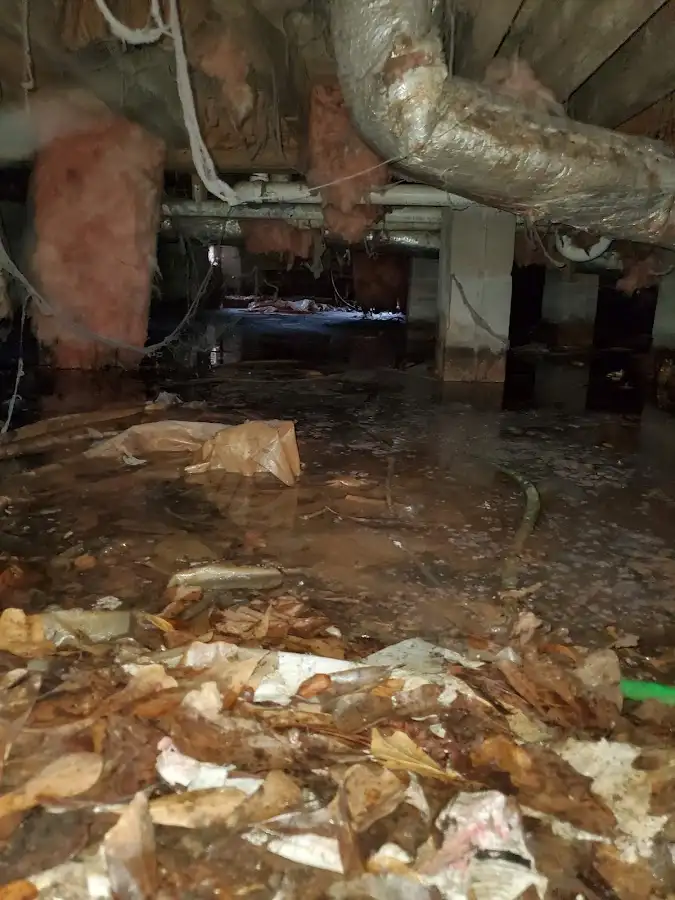 Crawl space flood assessment for Commercial Water Damage Restoration in New Providence